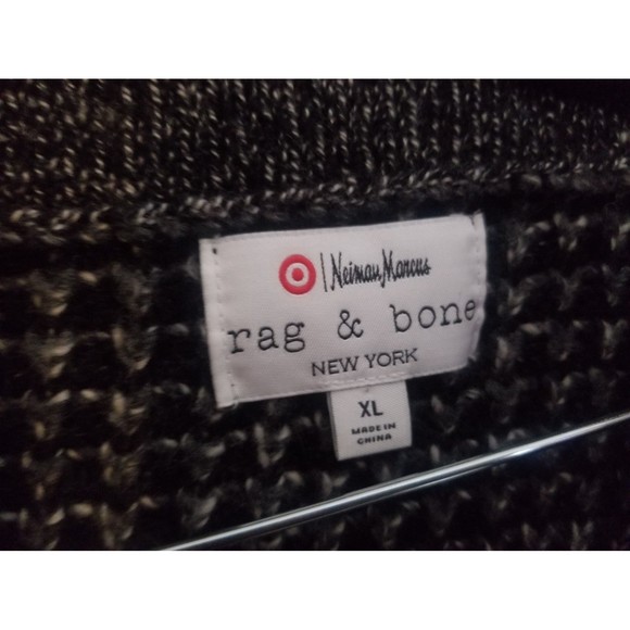 Rag & Bone Target Nieman Marcus chunky knit wool sweater cardigan XL grey black - Picture 2 of 6